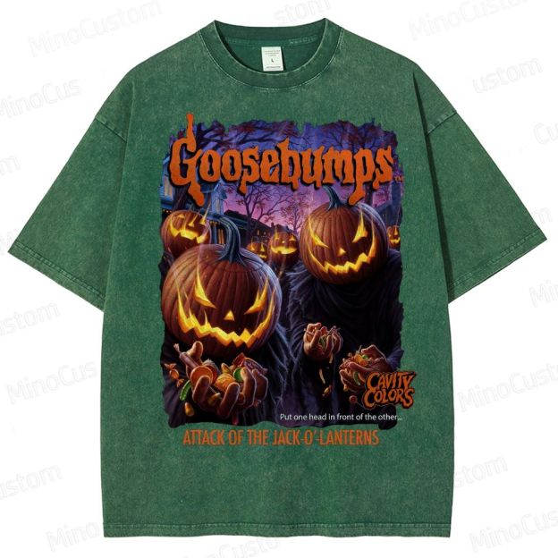 Goosebumps Jack-O'-Lantern Horror Washed T-Shirt 