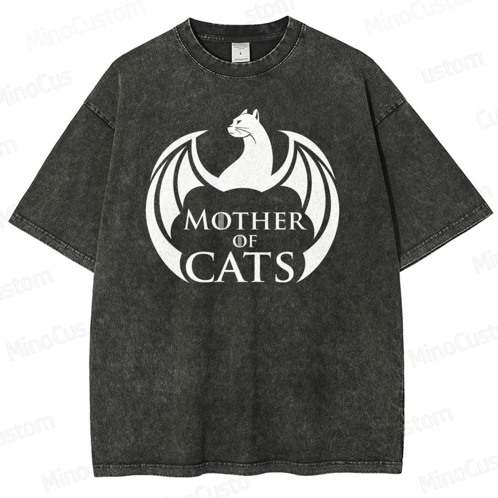 Mother of Cats Game of Thrones Inspired Vintage Washed T - Shirt