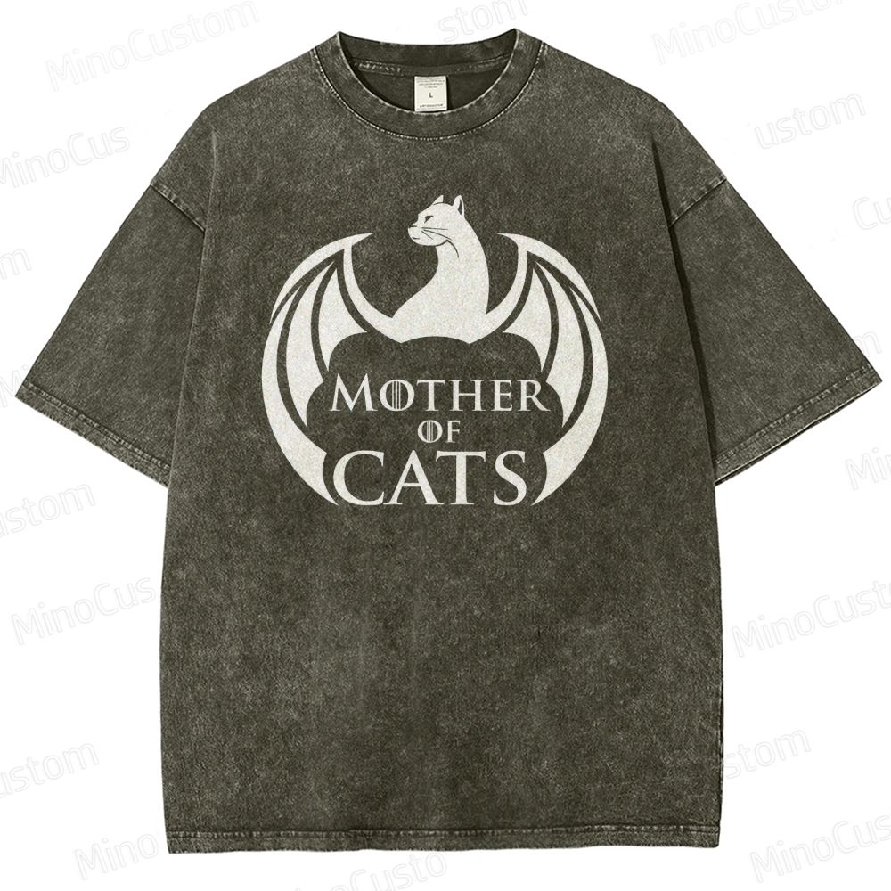 Mother of Cats Game of Thrones Inspired Vintage Washed T - Shirt
