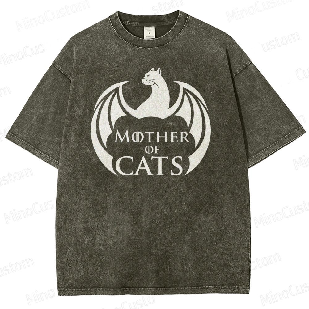 Mother of Cats Game of Thrones Inspired Vintage Washed T - Shirt