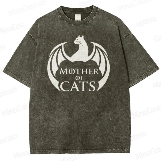 Mother of Cats Game of Thrones Inspired Vintage Washed T - Shirt
