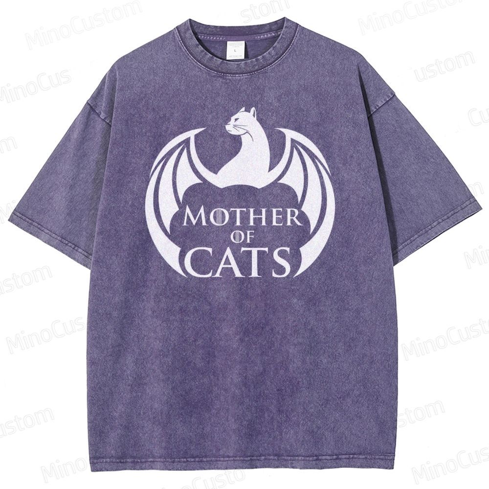 Mother of Cats Game of Thrones Inspired Vintage Washed T - Shirt