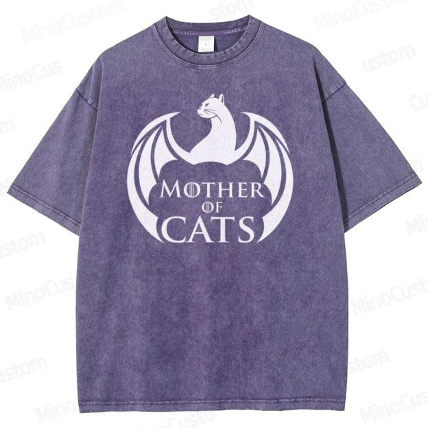 Mother of Cats Game of Thrones Inspired Vintage Washed T - Shirt