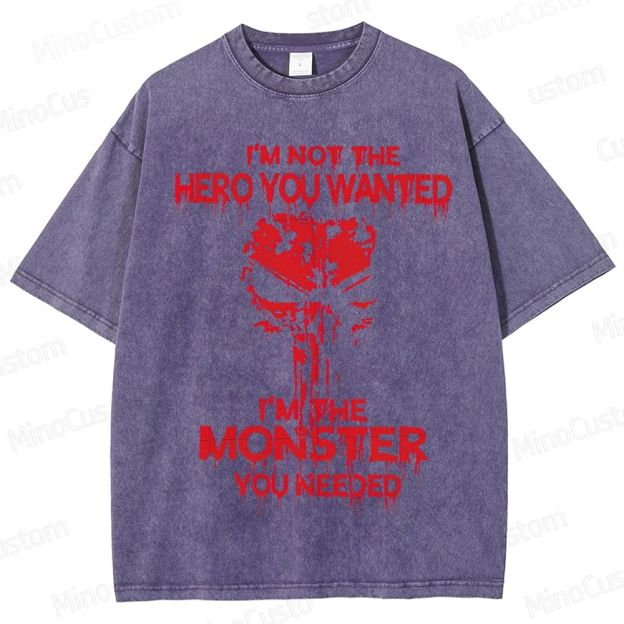 The Punisher "I'm Not The Hero You Wanted" Vintage Washed T - Shirt