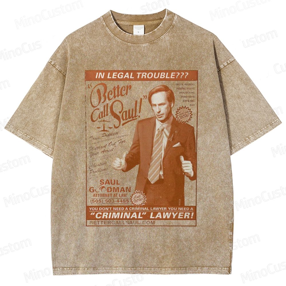 Better Call Saul Saul Goodman Legal Ad Vintage Washed T - Shirt