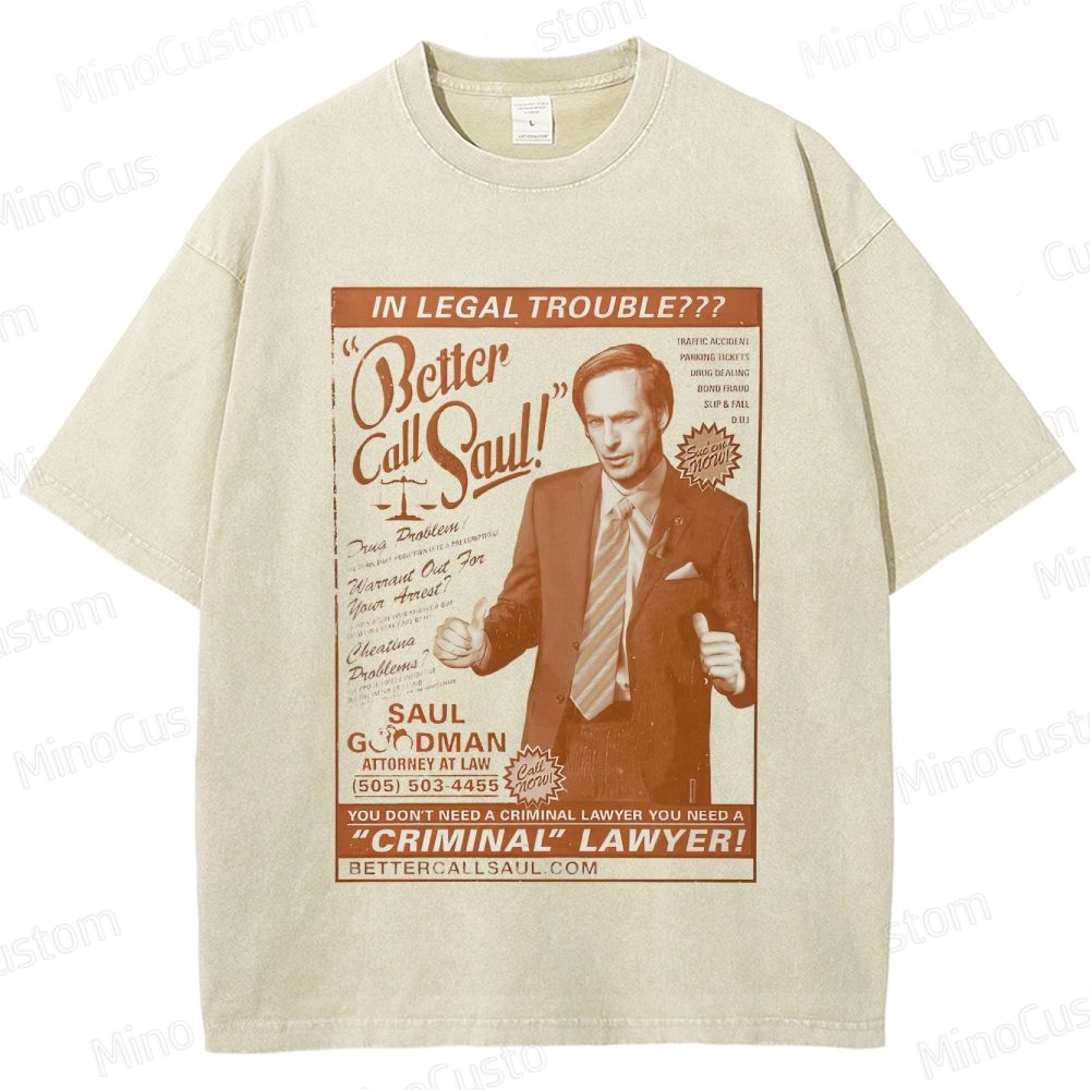 Better Call Saul Saul Goodman Legal Ad Vintage Washed T - Shirt