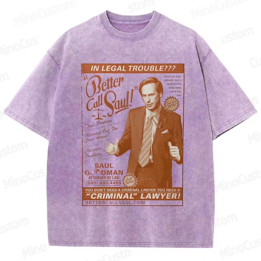 Better Call Saul Saul Goodman Legal Ad Vintage Washed T - Shirt