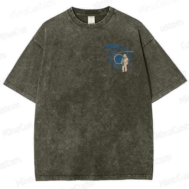 Interstellar Space-Time Graphic Washed T-Shirt 