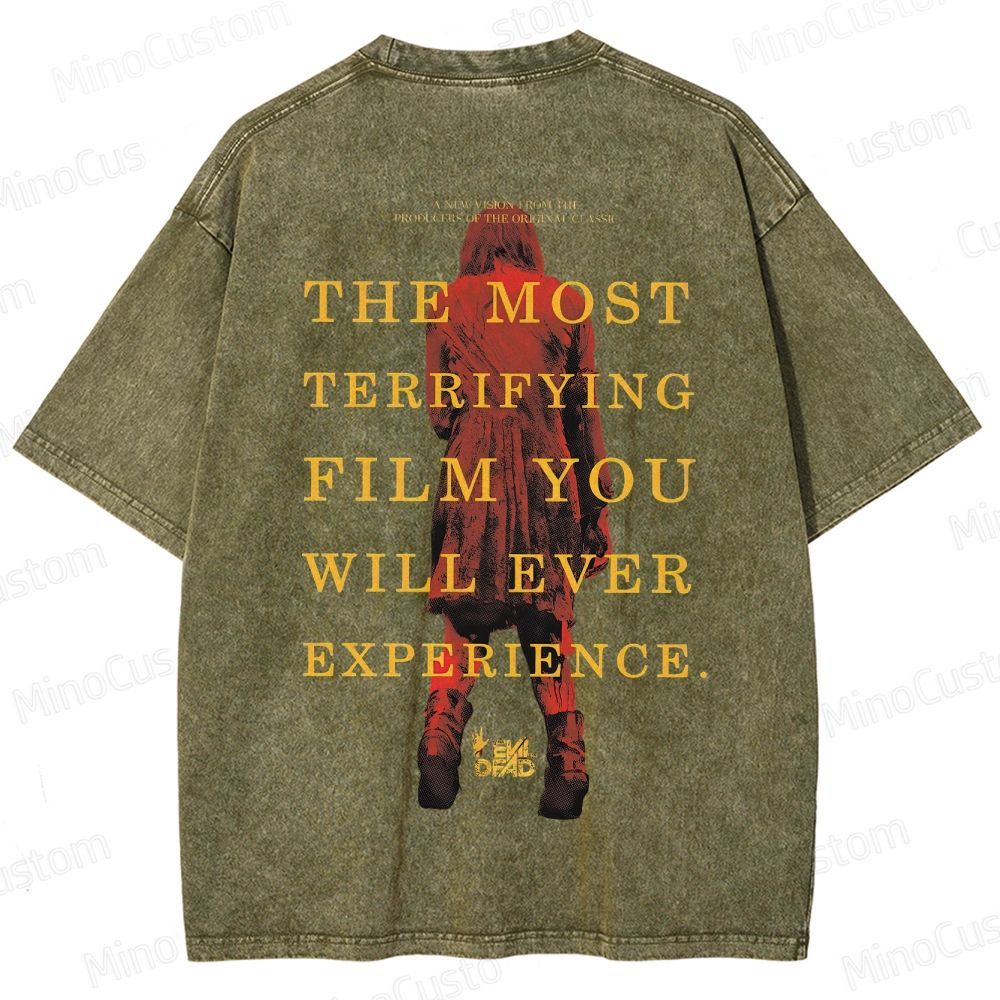 Evil Dead Horror Poster Washed T-Shirt 