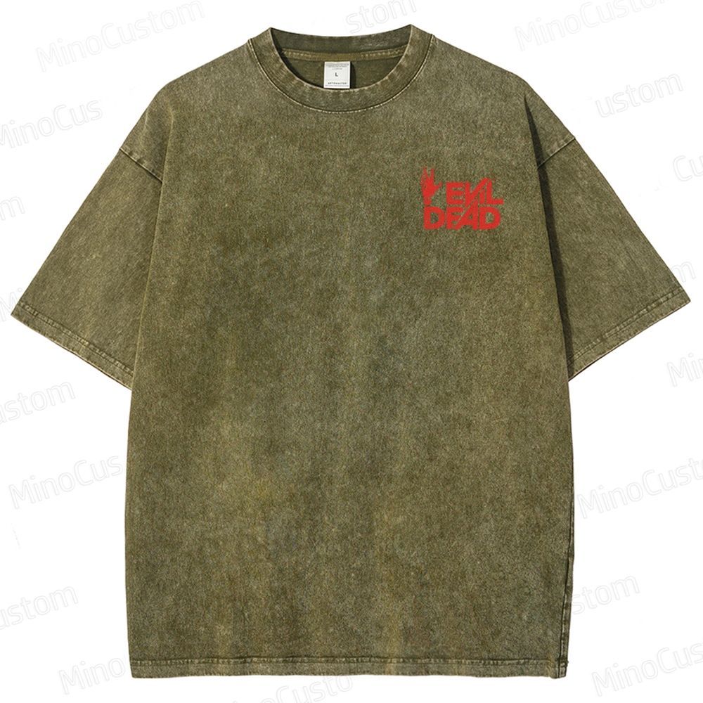 Evil Dead Horror Poster Washed T-Shirt 