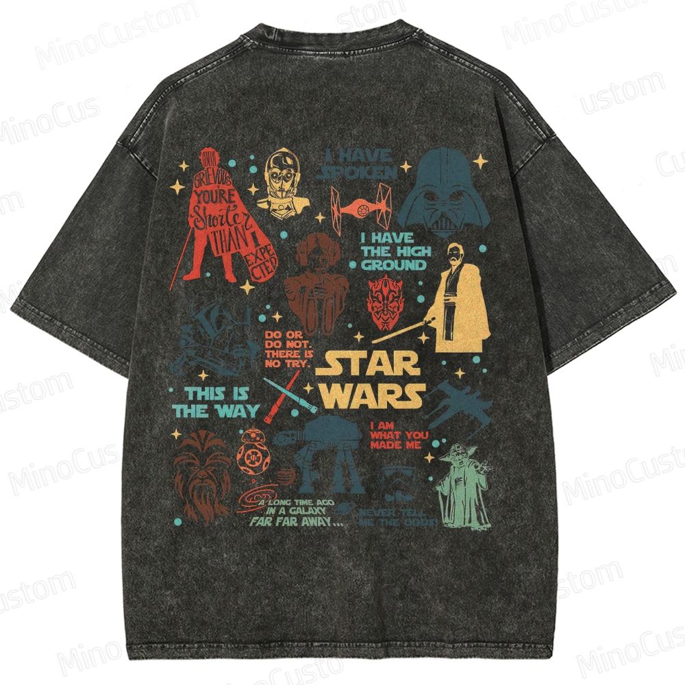 Star Wars Characters Washed T-Shirt 