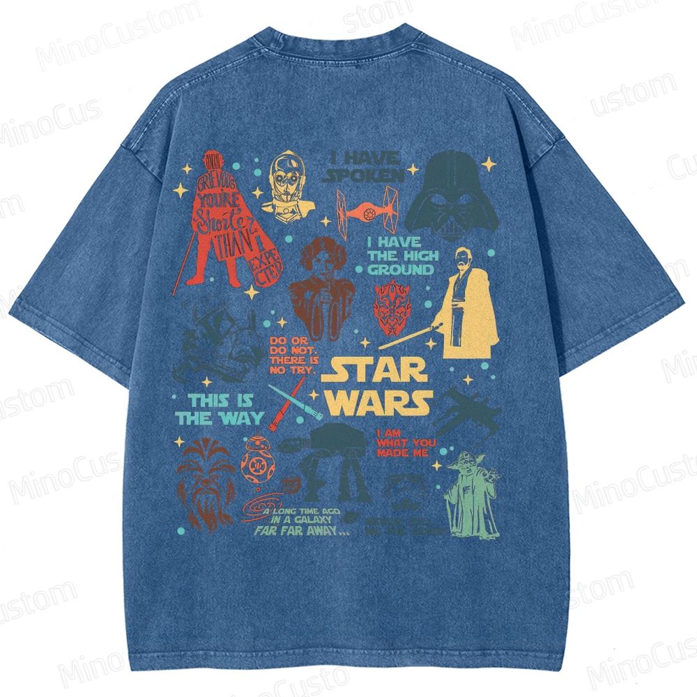 Star Wars Characters Washed T-Shirt 