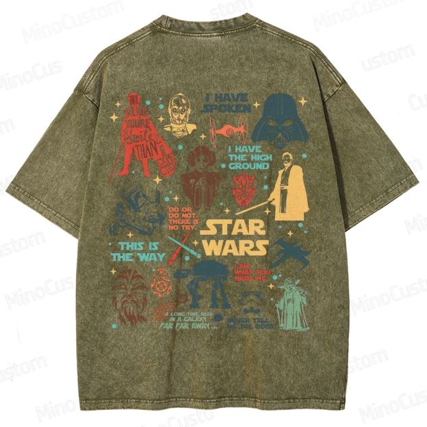 Star Wars Characters Washed T-Shirt 