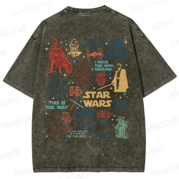 Star Wars Characters Washed T-Shirt 