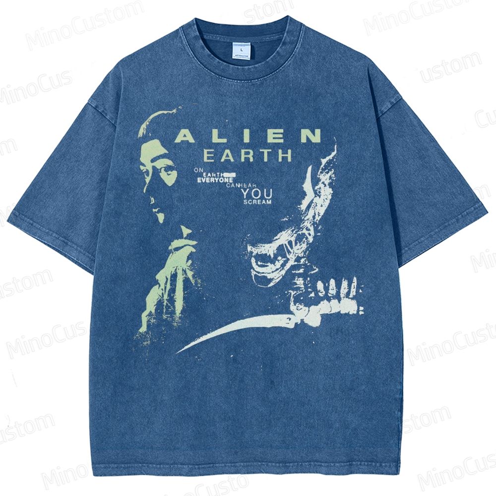  Alien Movie Retro  Washed T-Shirt