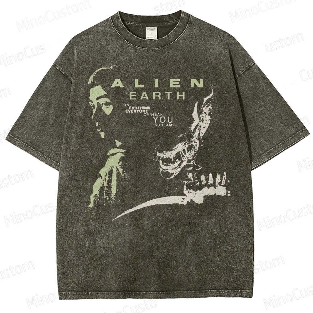  Alien Movie Retro  Washed T-Shirt