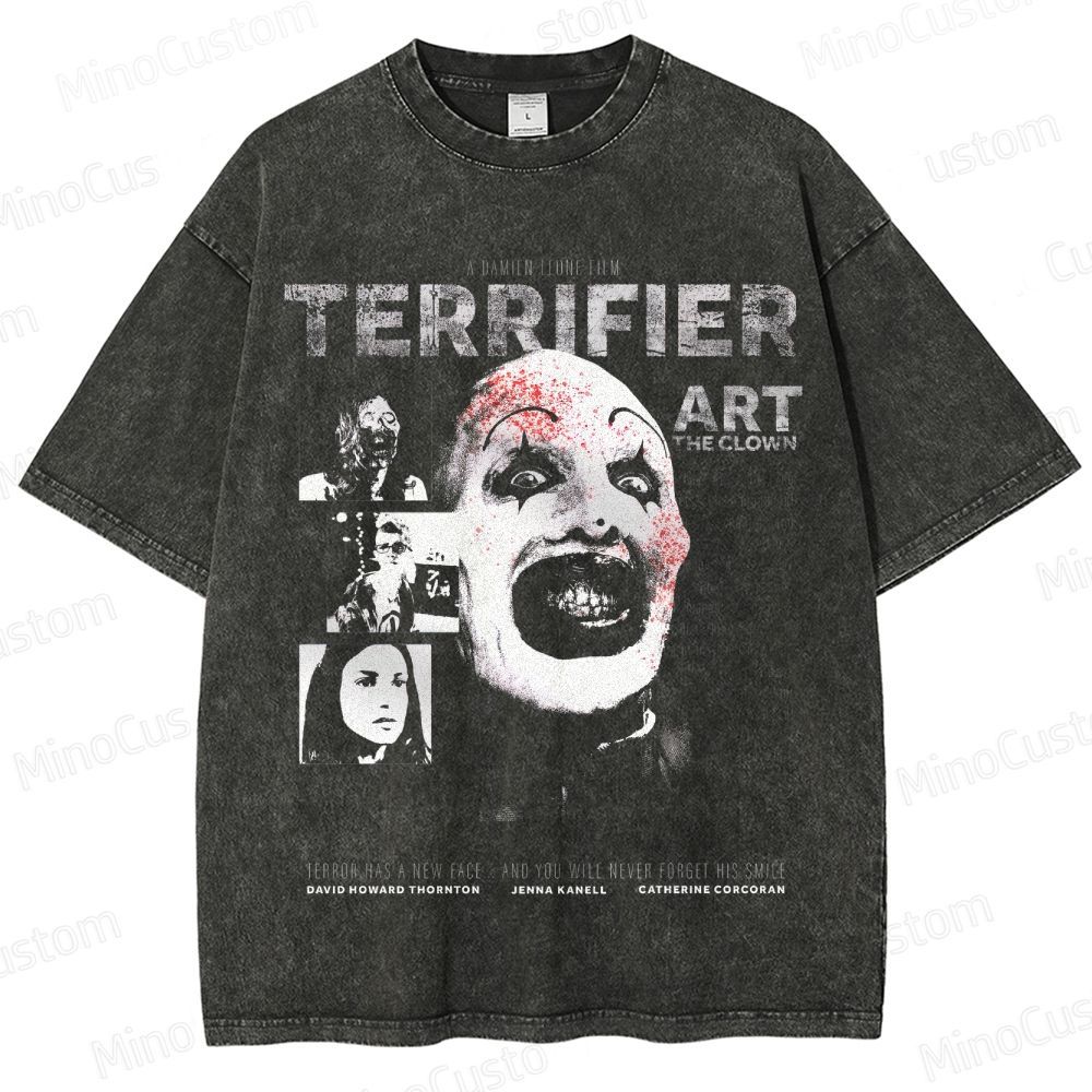 Terrifier Art the Clown Vintage Washed T - Shirt