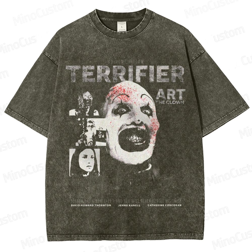 Terrifier Art the Clown Vintage Washed T - Shirt