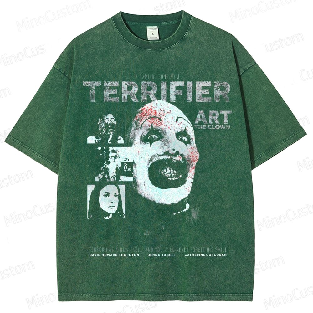 Terrifier Art the Clown Vintage Washed T - Shirt
