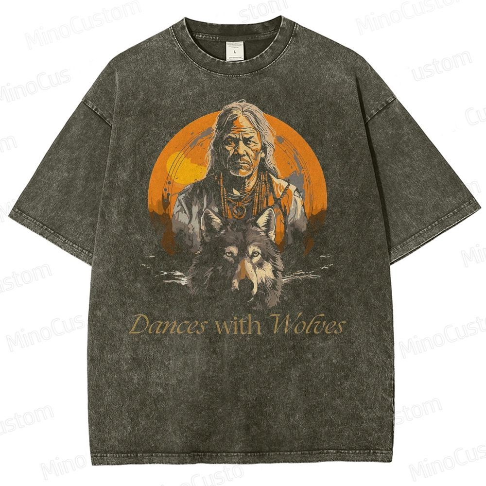 Dances with Wolves  Washed T-Shirt 