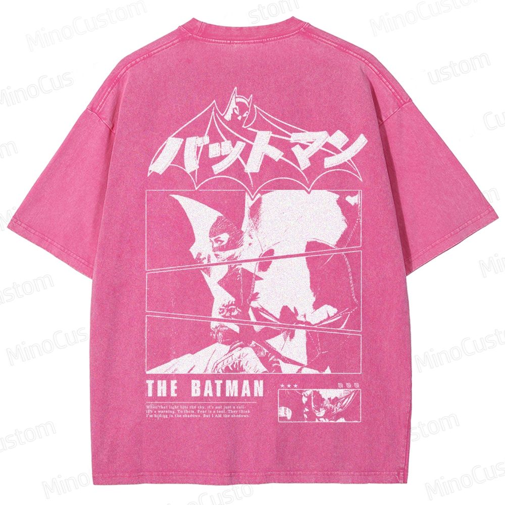 Japanese Style Batman Graphic Washed T-Shirt