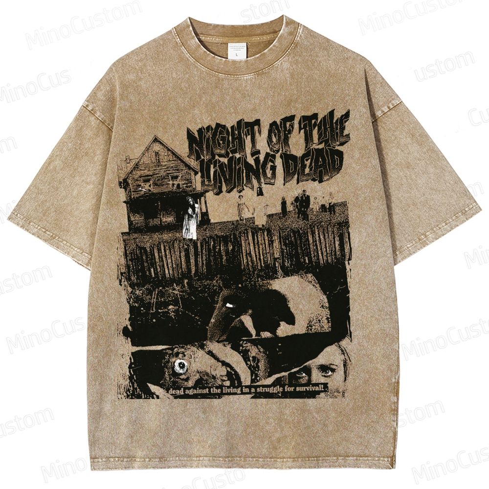 Night of the Living Dead Vintage Washed Horror Movie T - Shirt