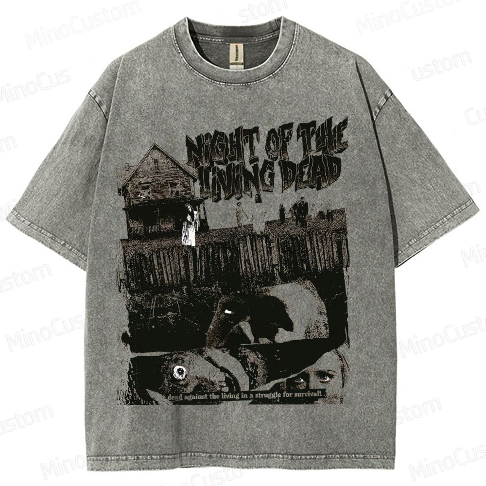 Night of the Living Dead Vintage Washed Horror Movie T - Shirt