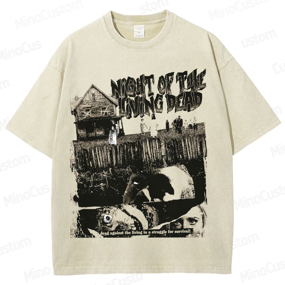 Night of the Living Dead Vintage Washed Horror Movie T - Shirt