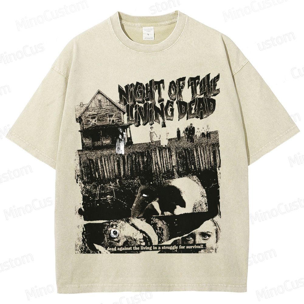 Night of the Living Dead Vintage Washed Horror Movie T - Shirt