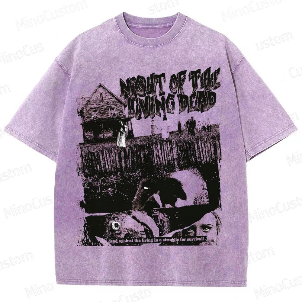 Night of the Living Dead Vintage Washed Horror Movie T - Shirt