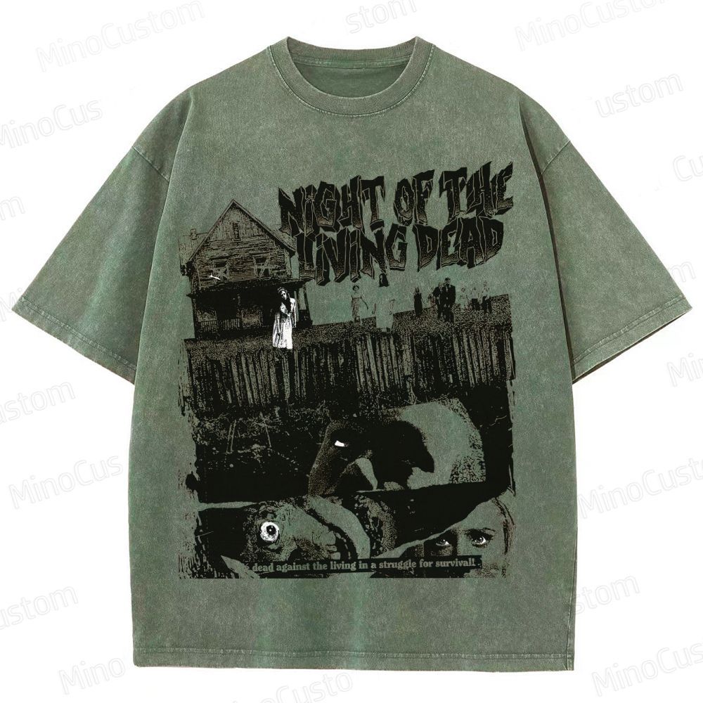 Night of the Living Dead Vintage Washed Horror Movie T - Shirt