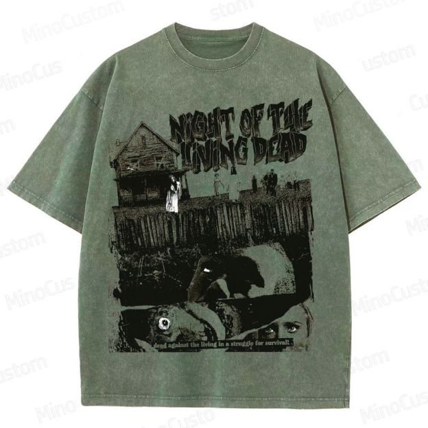 Night of the Living Dead Vintage Washed Horror Movie T - Shirt
