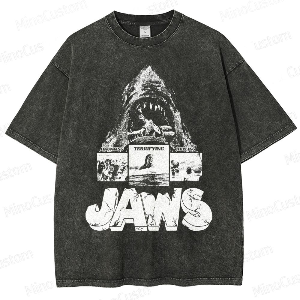 Jaws Vintage Washed Horror Movie T - Shirt
