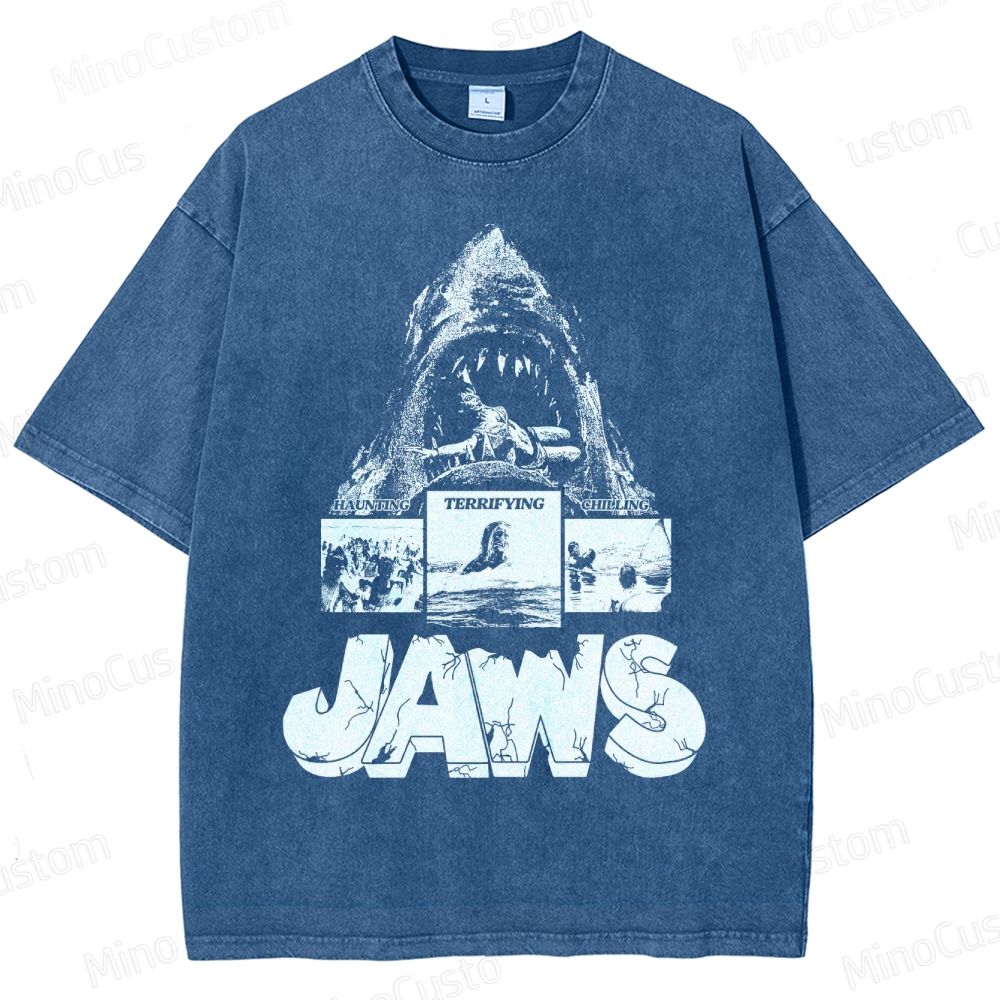 Jaws Vintage Washed Horror Movie T - Shirt