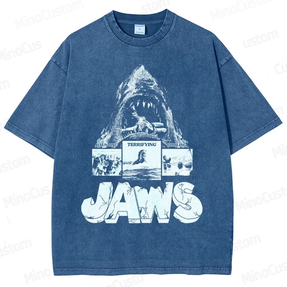 Jaws Vintage Washed Horror Movie T - Shirt