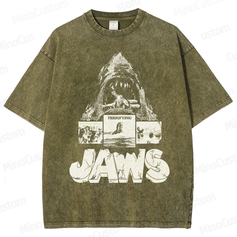 Jaws Vintage Washed Horror Movie T - Shirt
