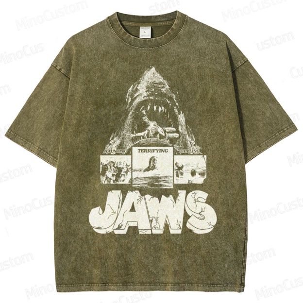 Jaws Vintage Washed Horror Movie T - Shirt