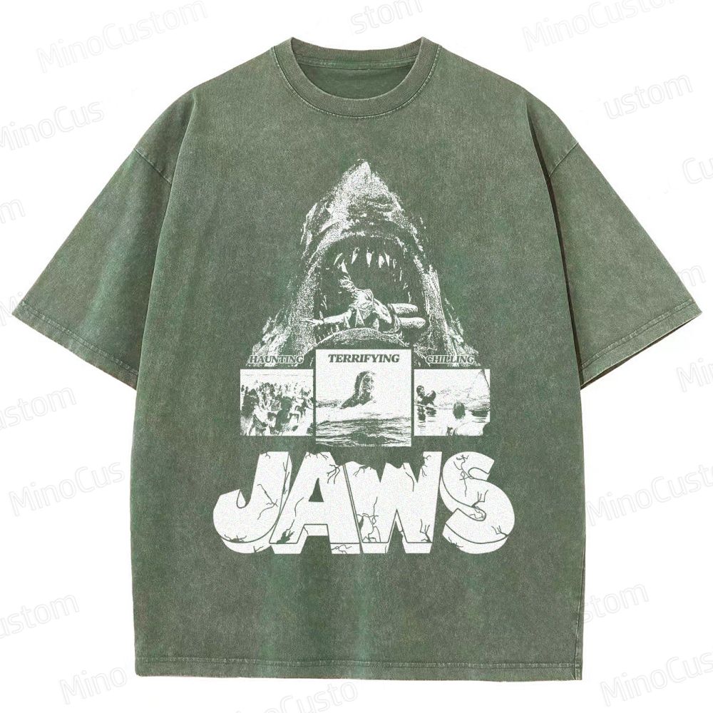 Jaws Vintage Washed Horror Movie T - Shirt