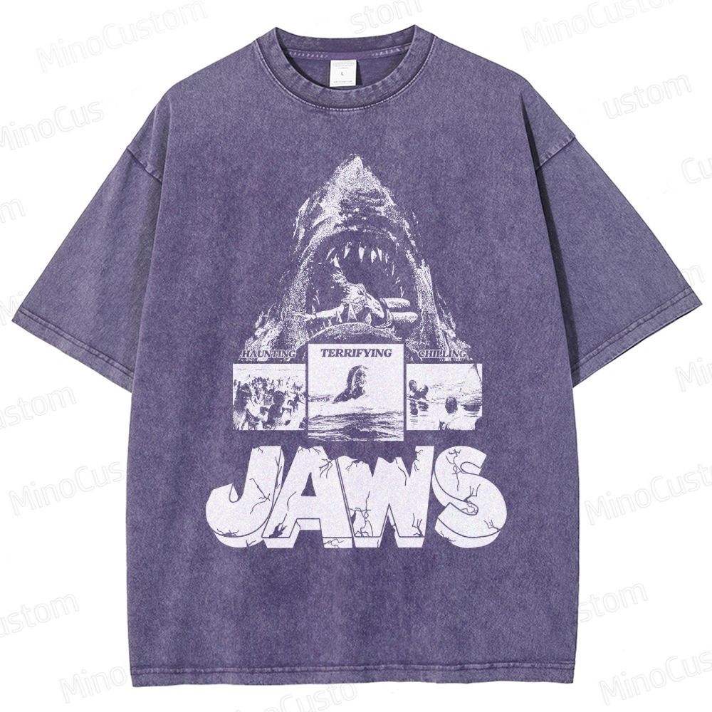 Jaws Vintage Washed Horror Movie T - Shirt