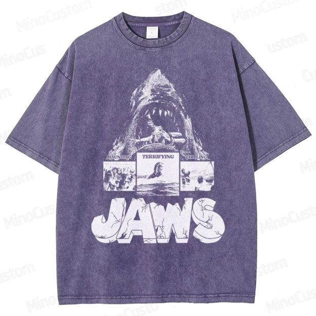 Jaws Vintage Washed Horror Movie T - Shirt