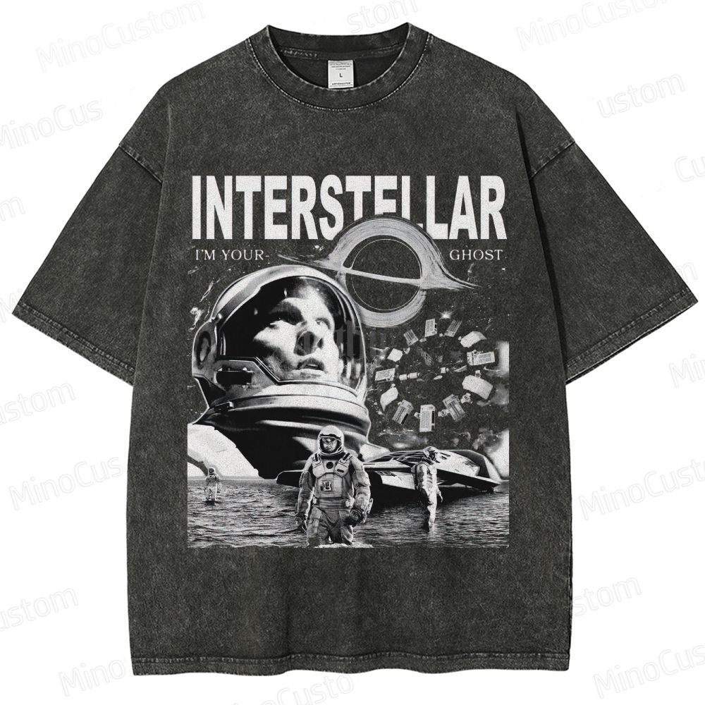 Interstellar Vintage Washed Sci - Fi Movie T - Shirt