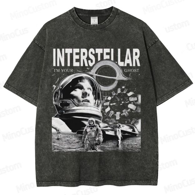 Interstellar Vintage Washed Sci - Fi Movie T - Shirt
