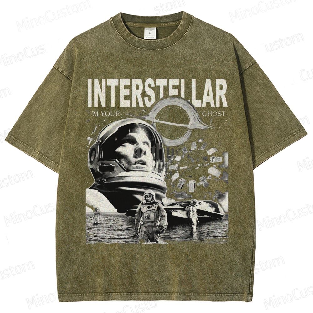 Interstellar Vintage Washed Sci - Fi Movie T - Shirt