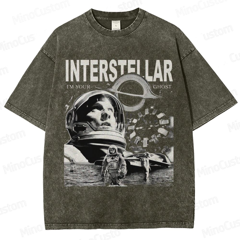 Interstellar Vintage Washed Sci - Fi Movie T - Shirt