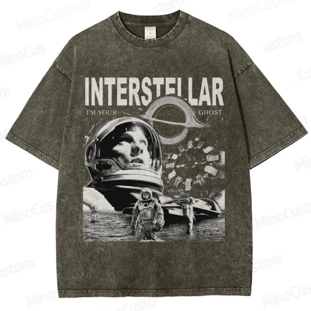 Interstellar Vintage Washed Sci - Fi Movie T - Shirt