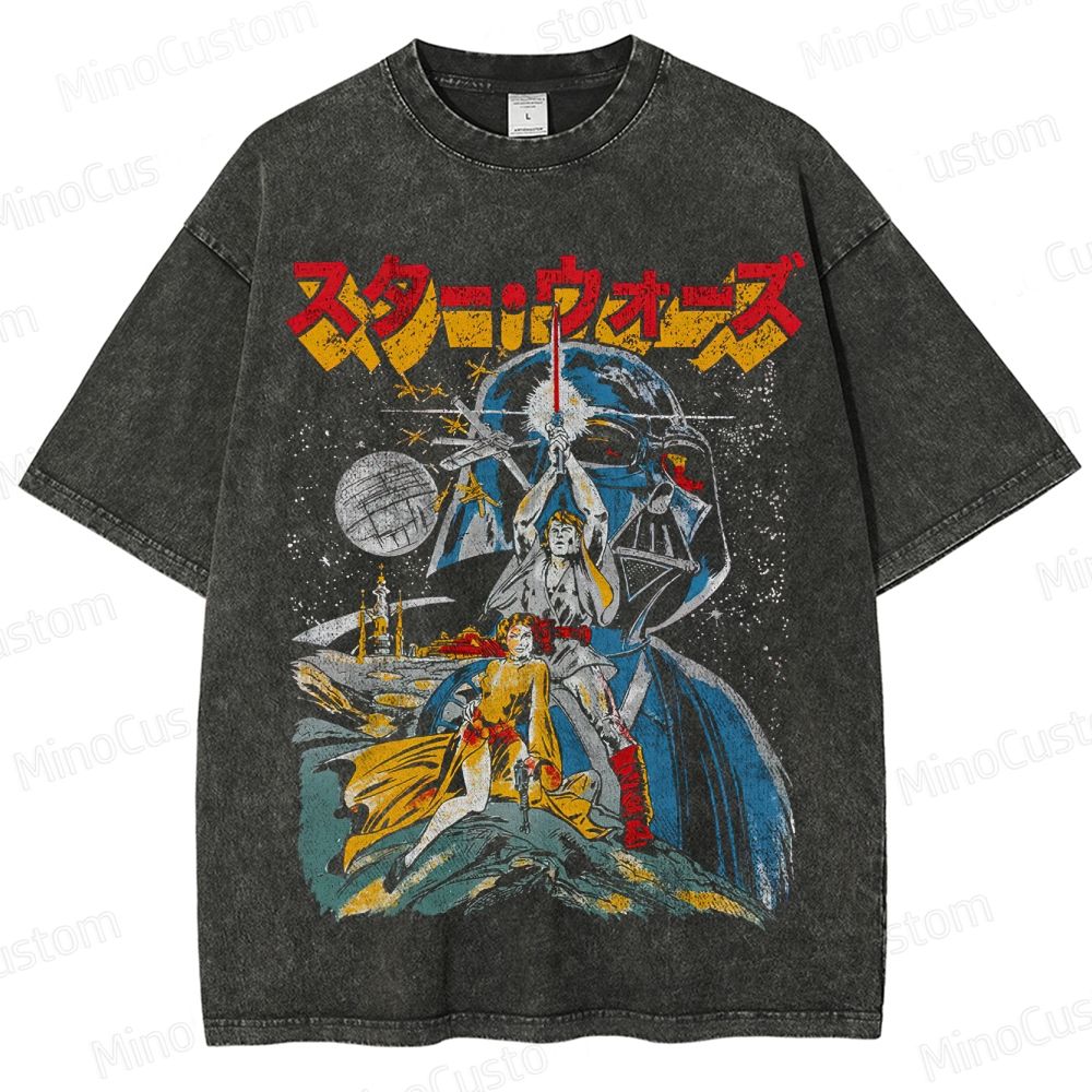 Vintage Star Wars Japanese - Style Graphic T - Shirt