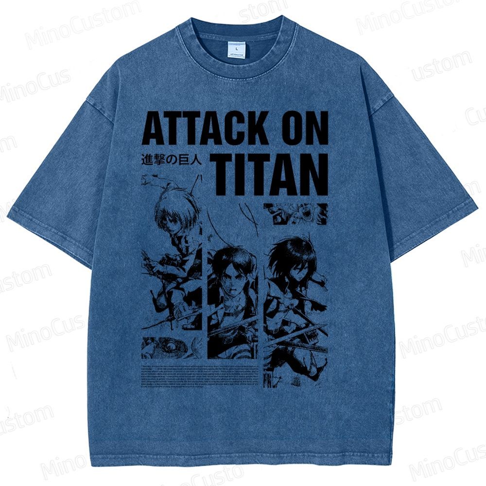 Attack on Titan Anime Graphic Washed T-Shirt