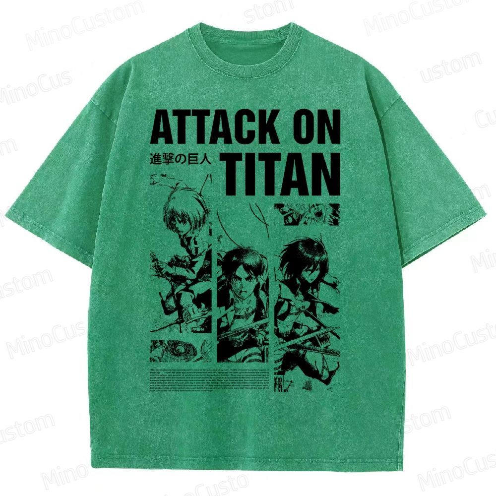 Attack on Titan Anime Graphic Washed T-Shirt