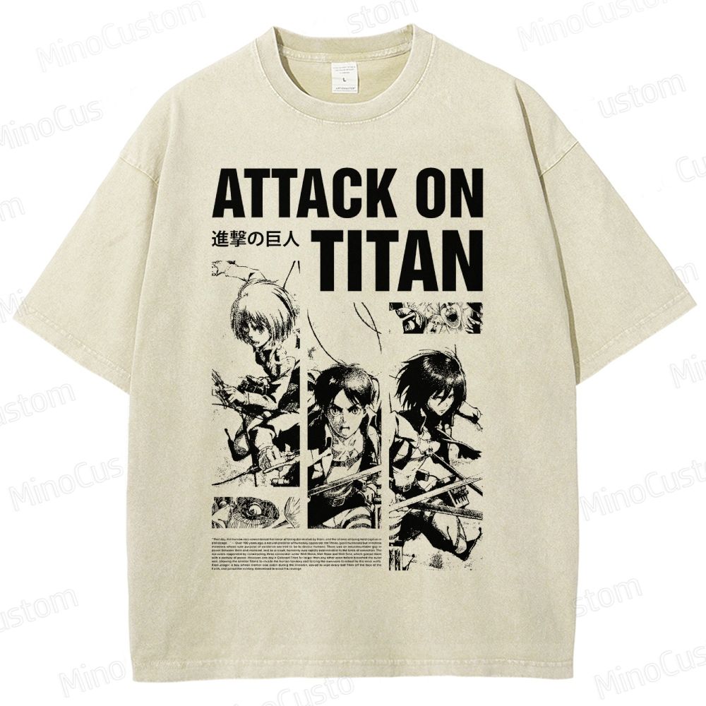 Attack on Titan Anime Graphic Washed T-Shirt