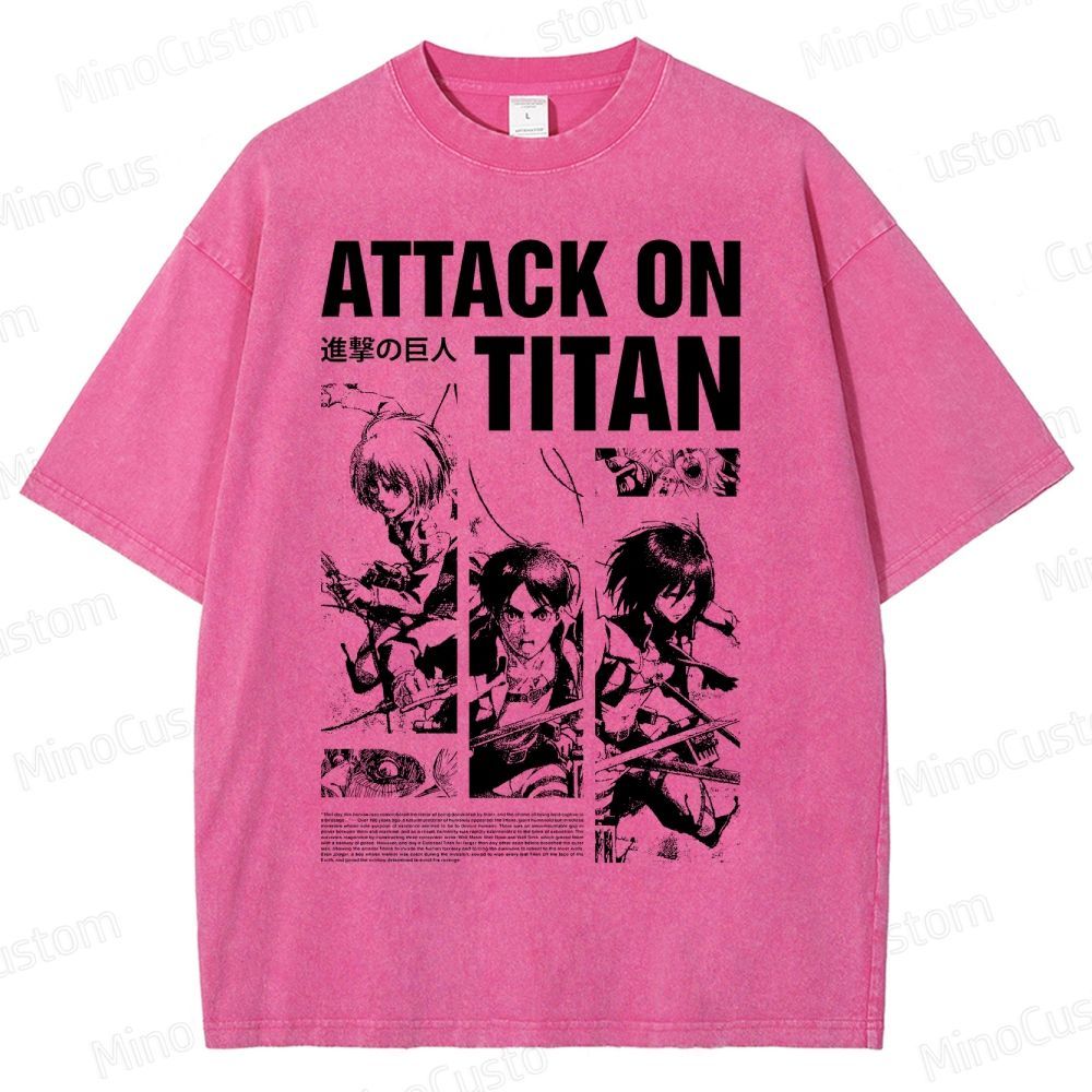 Attack on Titan Anime Graphic Washed T-Shirt